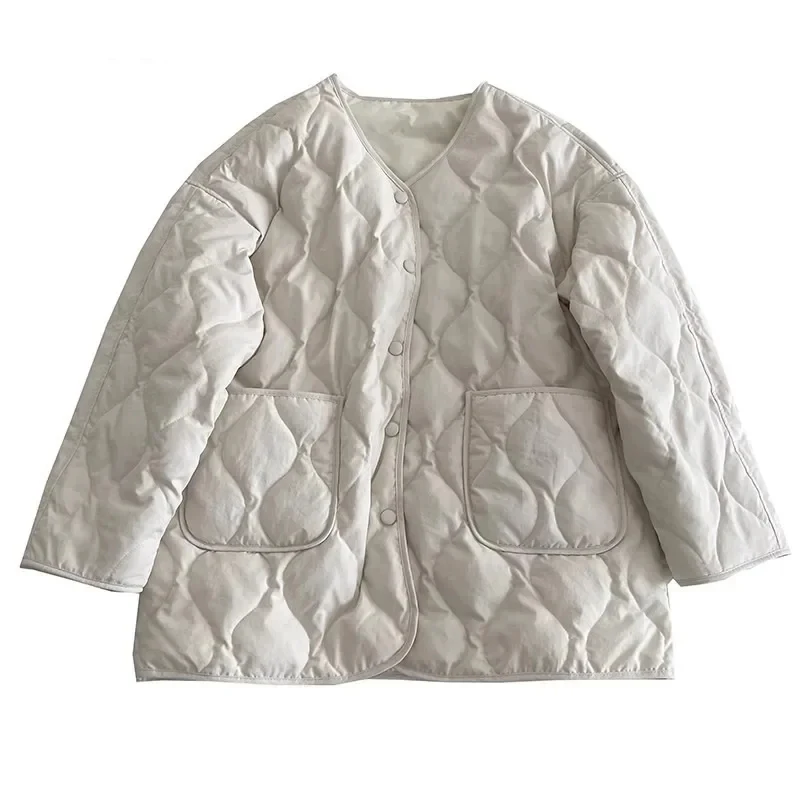 Casual All-match Single Breasted Long Sleeve Simple Parkas 2023 Winter Women Oversized Fashion Warm Outerwear Jacket Solid Coat