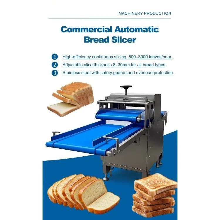 Factory Direct Commercial Bread Slicer Machine for Bakery Continuous Toast and Square Bread Cutting Equipment