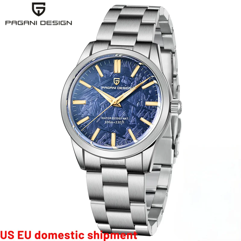 PAGANI DESIGN Men Quartz Watch Ultra Thin 40MM AR Sapphire Crystal Fashion Stainless Steel Wristwatch