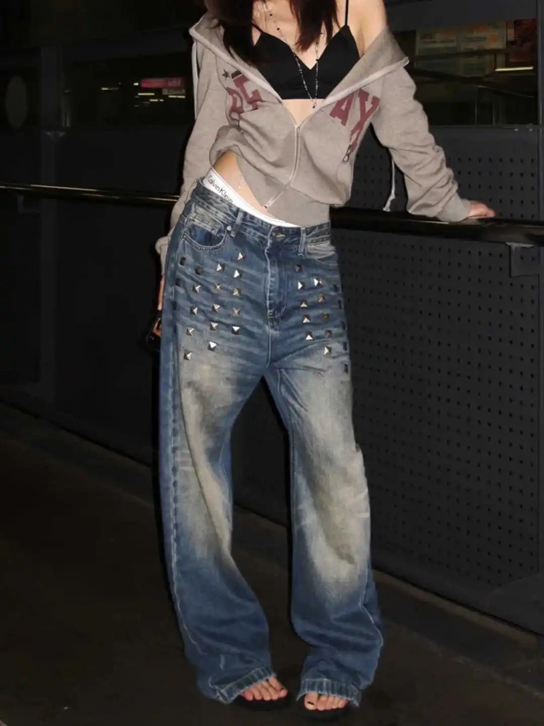 

Женские синие джинсы Y2k на пуговицах в стиле Харадзюку, винтажные мешковатые широкие джинсовые брюки, японский стиль 2000-х, джинсы большого размера, брюки, одежда