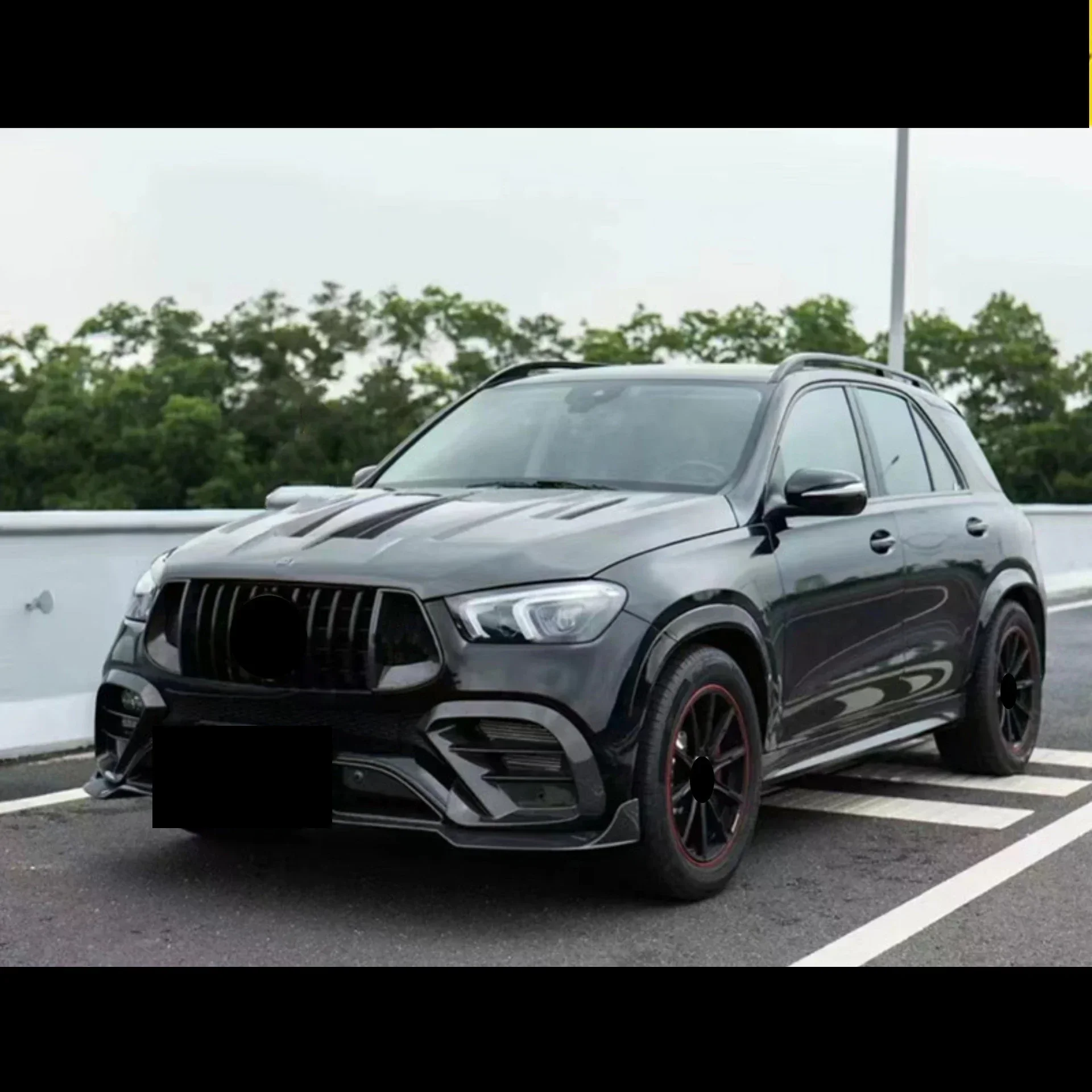 Body Kit for Mercedes Benz GLE 53 63 Upgrade Front Shovel Rear Lip Tail Throat Fog Lamp Frame Accessories