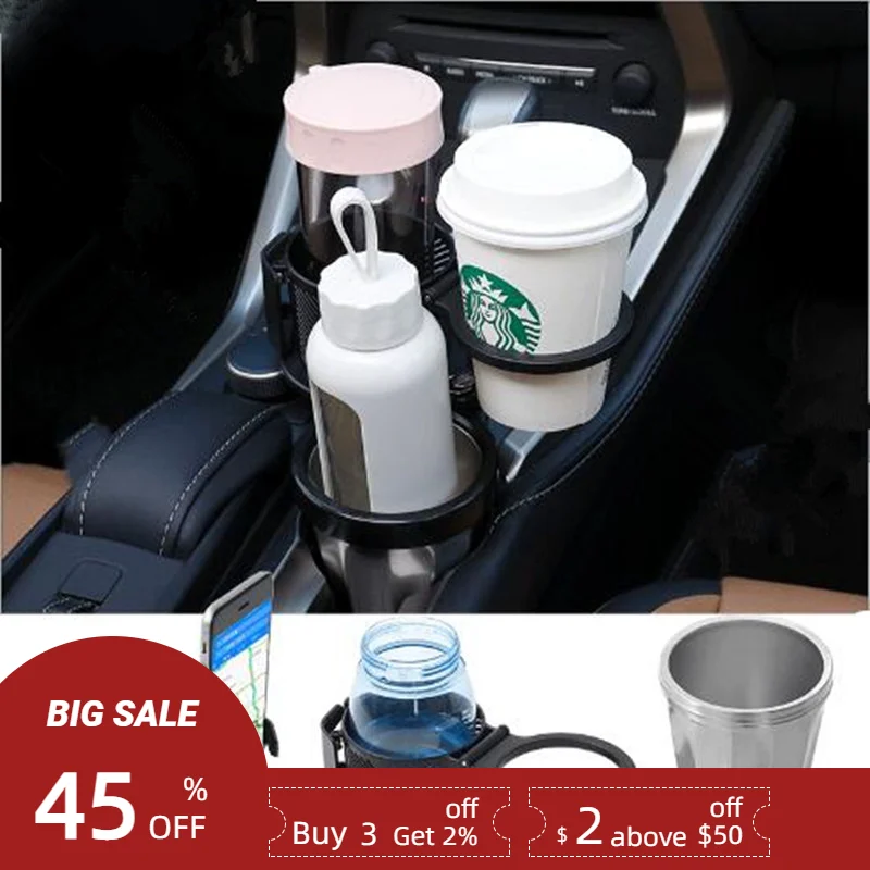 Universal Multi-Function Car Cup Holder Phone Stand Truck Drink Holder Beverage Rack Air Outlet Automotive Accessory