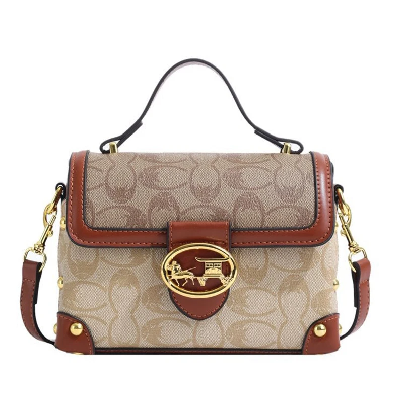 2024 trendy and fashionable crossbody bag, handbag with high-end feel, box bag, light luxury brand women's bag