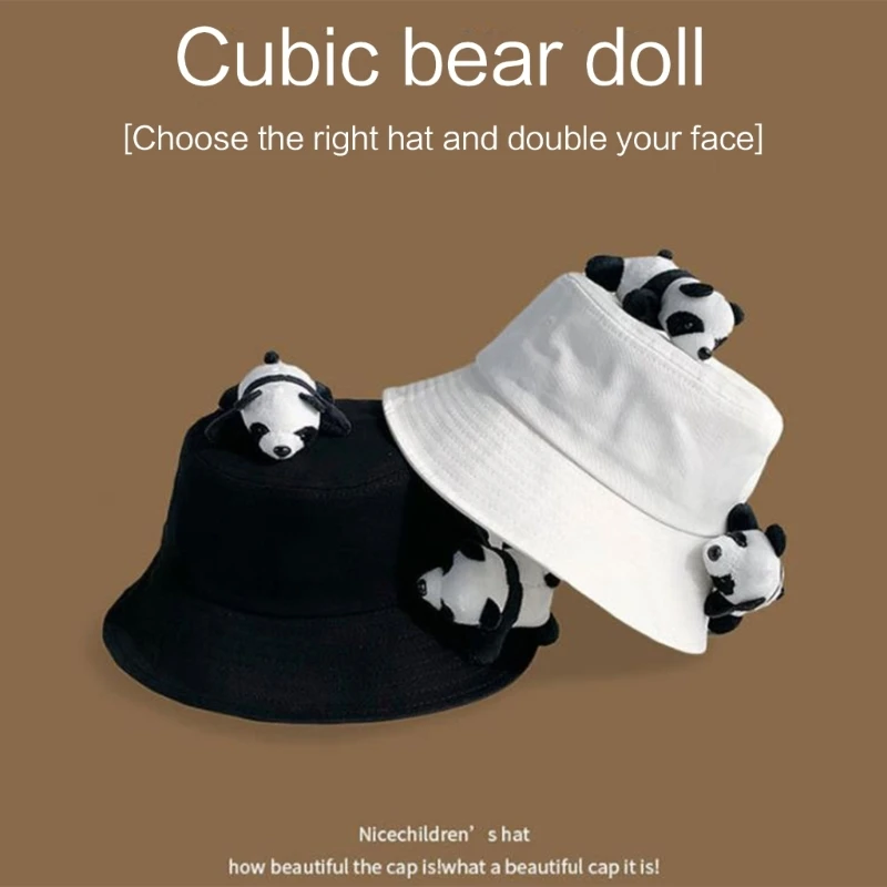 Cute Pandas Fisherman Hat Pandas Bucket Hat Pandas SunHat Kid Pandas Hat Summer Bowlers Hat Cloches Hat Basin Hat For Women