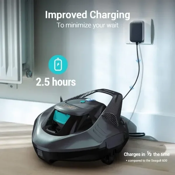 AIPER Seagull SE Cordless Robotic Pool Cleaner, Pool Vacuum Lasts 90 Mins, LED Indicator, Self-Parking