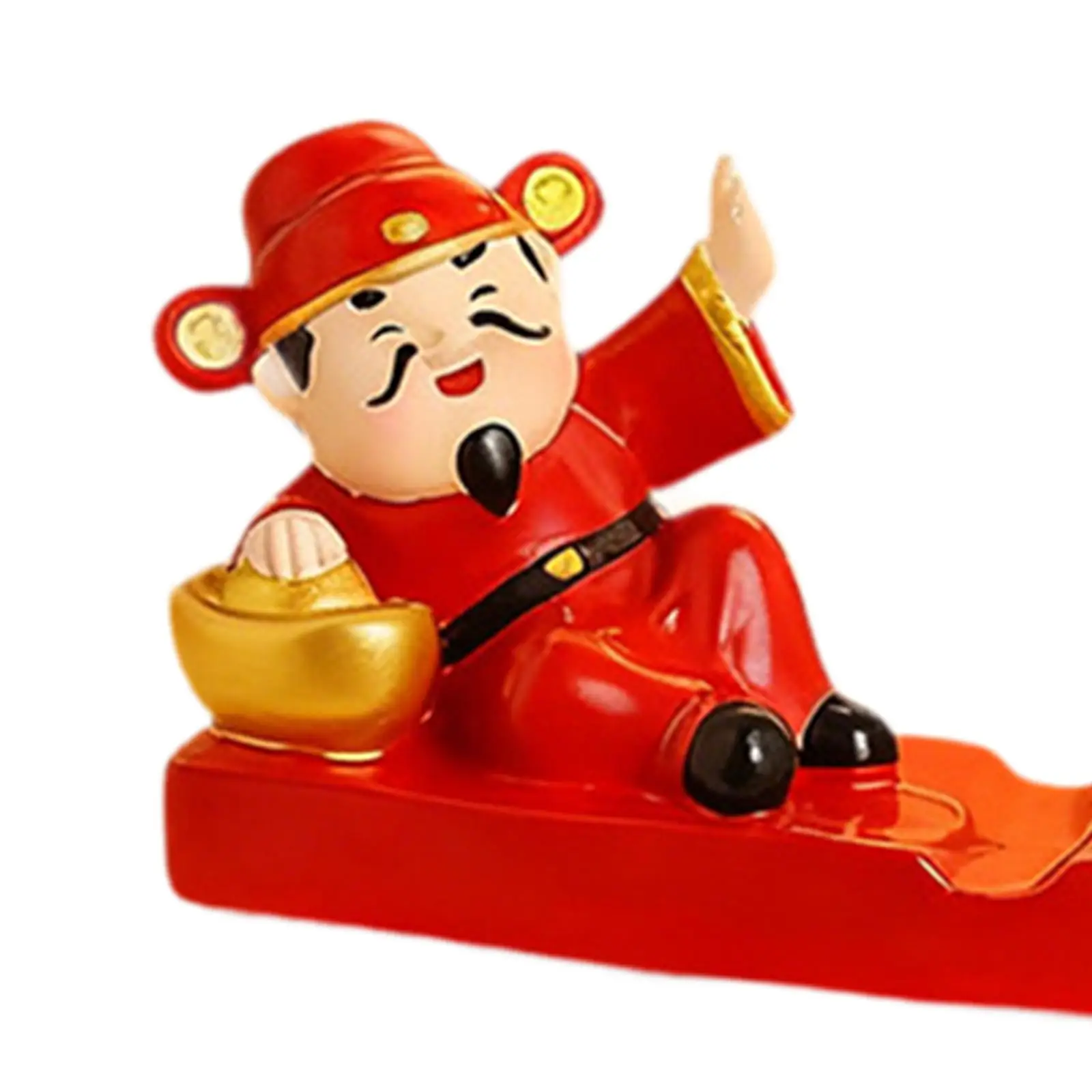 Lucky Fortune God Figurine Phone Stand Durable Vinyl Mobile Holder Desktop Statue for Coworkers Workspace