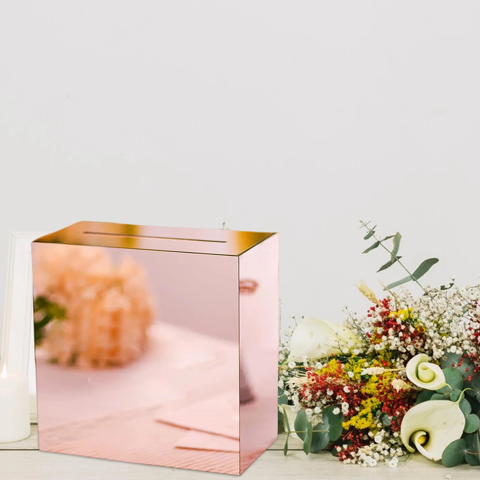 Acrylic Wedding Cards Case Golden Wedding Envelope Box Wedding Party Blessing Letter Collection Gift Box For Birthday Wedding