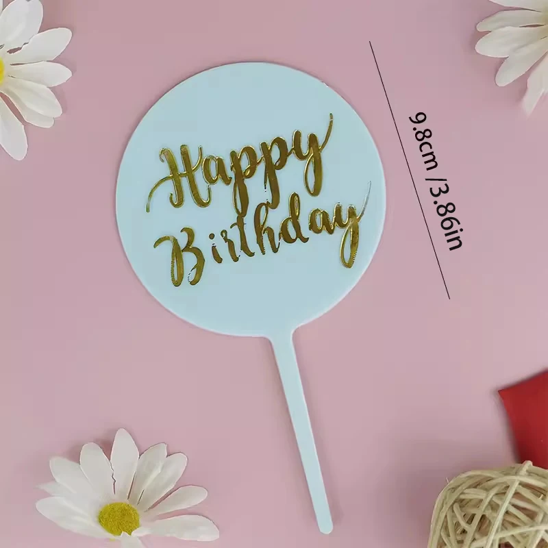 Plastic Round Plate Cake Decoration Happy Birthday Party Children Soft Party Birthday Flag