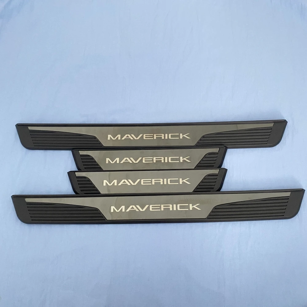 4pcs Door Sill Moldings For Ford Maverick 2011-2020 2024 2025 2026 2027Outer Sticker Stainless Steel Plastic Trim Strip Interior