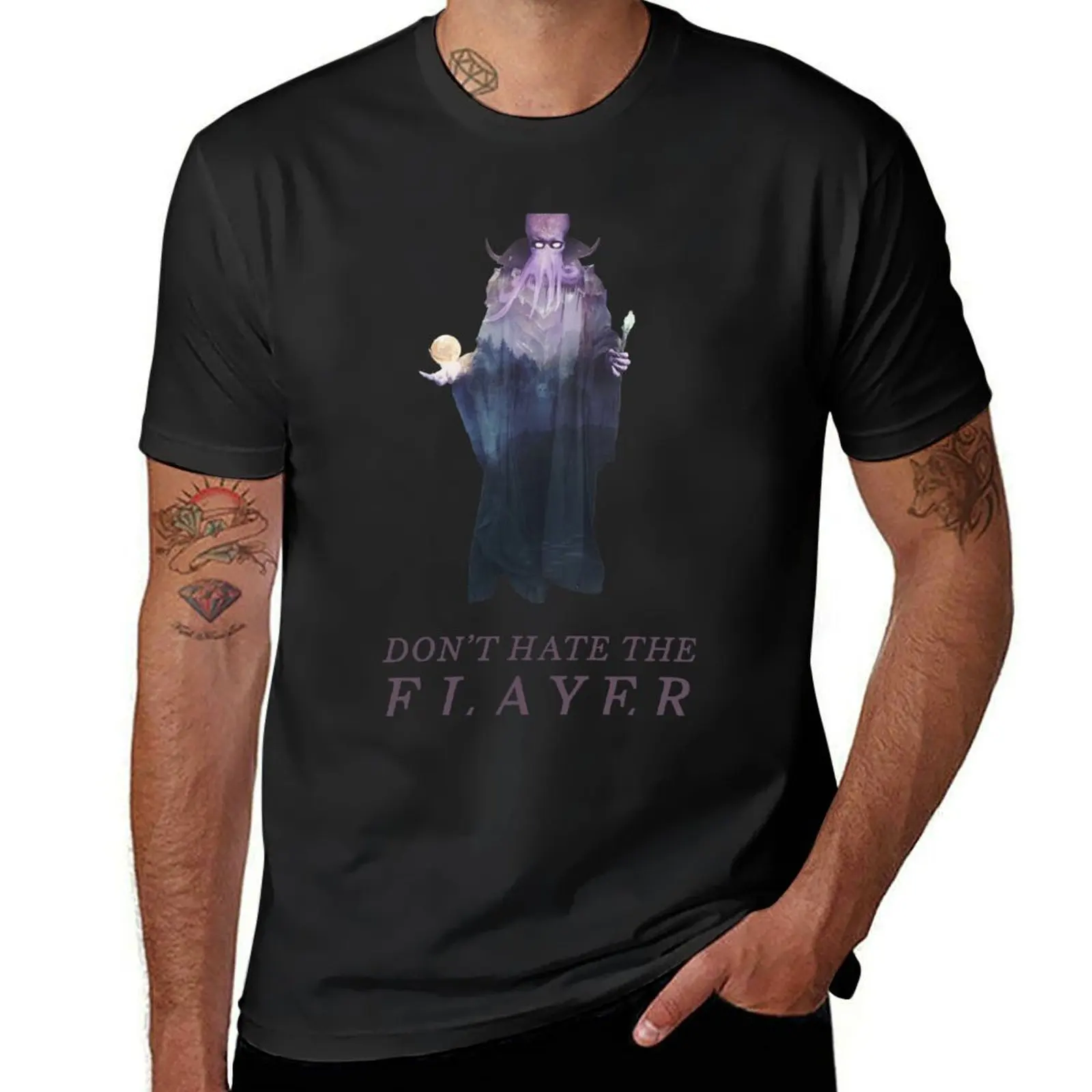 Don't Hate the Flayer - Illithid / Mind Flayer DnD Art T-Shirt oversized anime men clothes