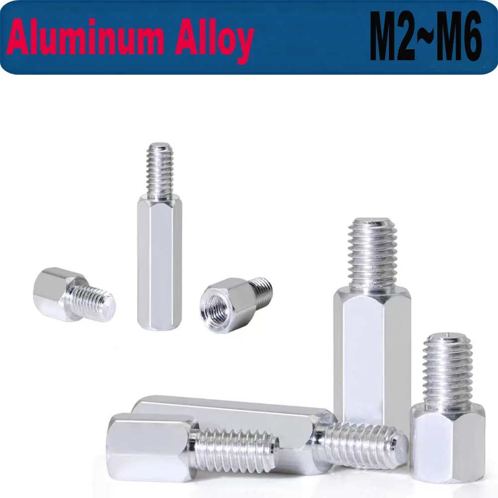M2 M2.5 M3 M4 M5 M6 Aluminum Alloy Hex Standoff Male To Female Standoff Spacer Screw Column Pillars Spacers Bolt PCB Support