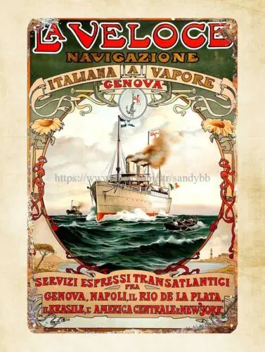 1889 La Velovce Maritime Poster metal tin sign tin garden signs