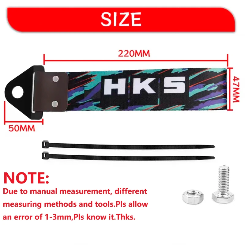 1 قطعة JDM سباق نمط سحب حزام الألومنيوم العالمي سباق سحب القضبان النايلون مقطورة سيارة حبل هوك تعديل الديكور الملحقات