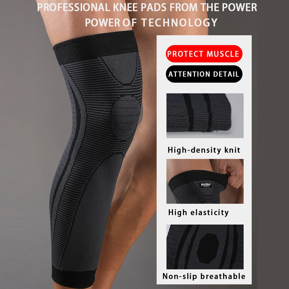 1/2 PCS Sport Full Leg Compression Sleeves Long Knee Support for Cycling Running Basketball Weightlift Workout Joint Pain Relief