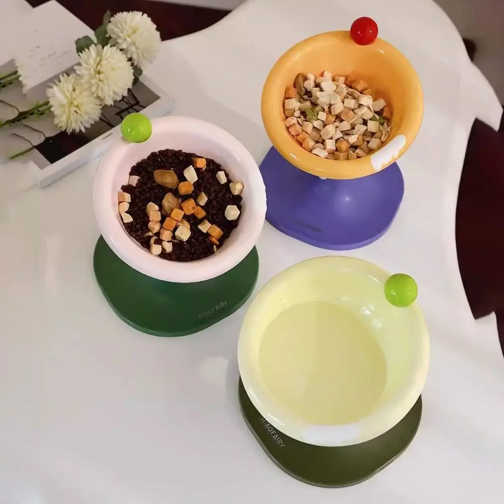

Ceramic Cat Bowl Height Adjustable Slanted Mouth Pet High Foot Bowl Large Capacity Anti Tipping Dog Food Feeding Basin