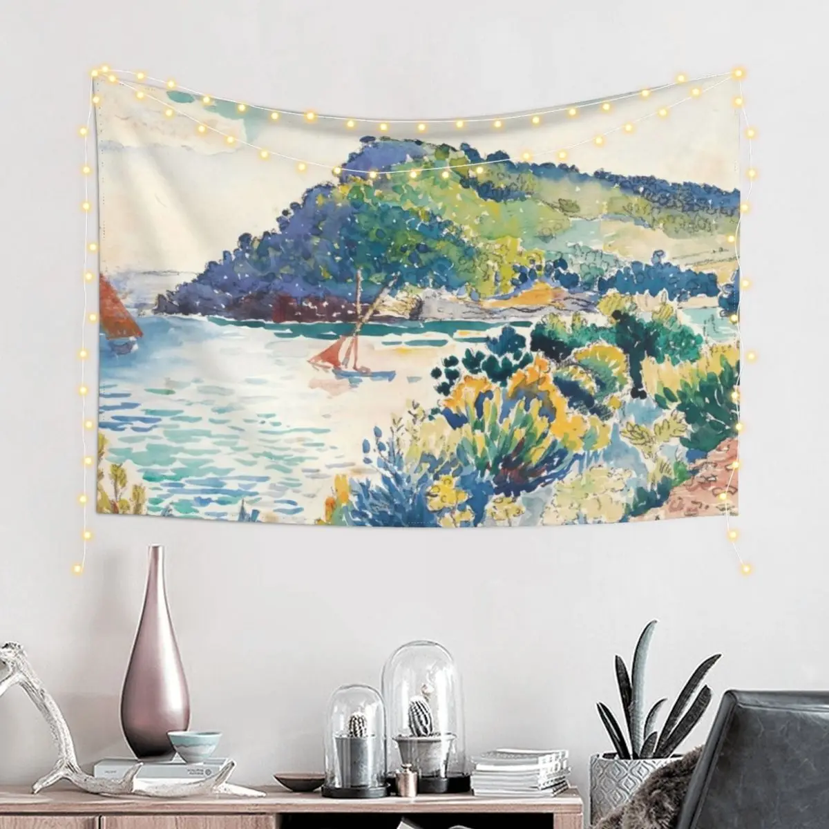 Henri Edmond Cross - ?TUDE POUR LE CAP N?GRE Tapestry Room Ornaments Luxury Living Room Decoration Carpet On The Wall Tapestry