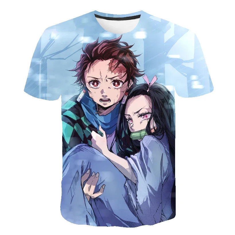 

3D Printed Boys Girls T-Shirts Short Sleeves Summer New T Shirts Costumes Anime Demon Slayer O-Neck Tops Tees Children Clothing