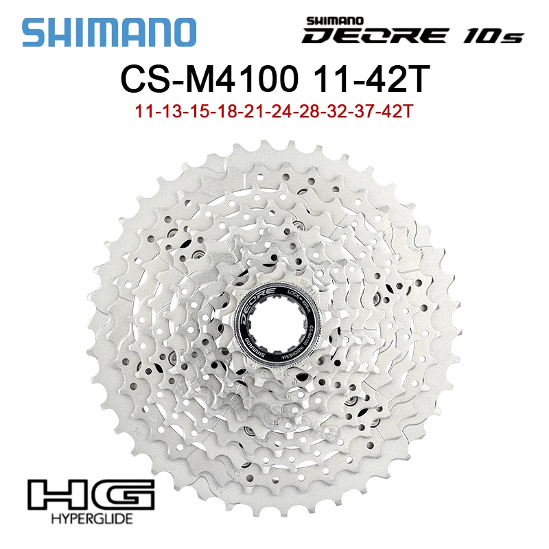 Shimano Deore M4100 10 Speed MTB Cassette 42T 46T Mountain Bike Ratchet 10V K7 Bicycle 10S Freewheel Cycling Parts