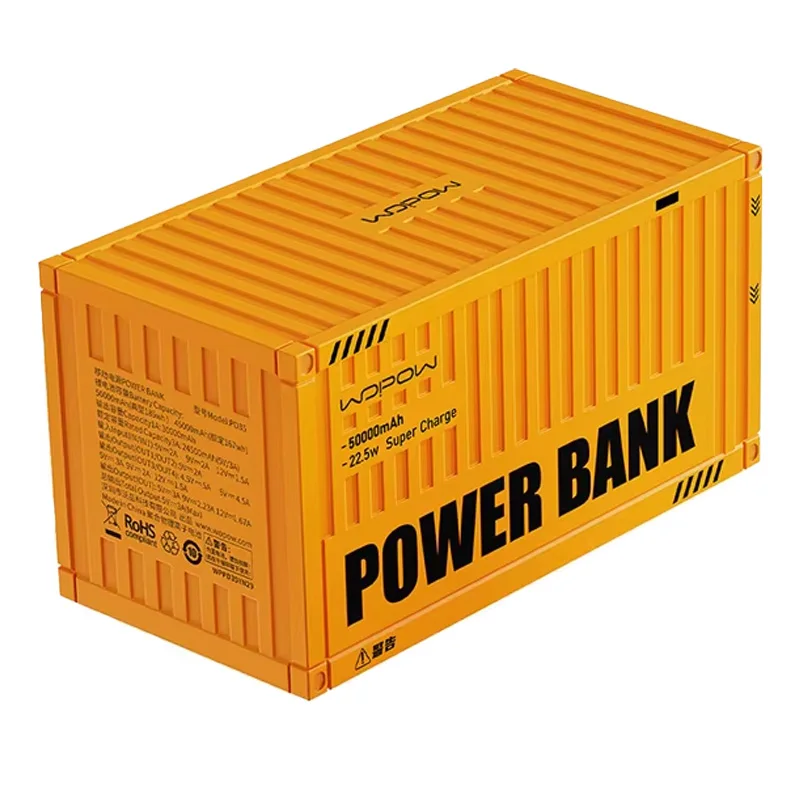 50.000 mAh powerbank: 22,5 W externe batterijen met snel opladen met grote capaciteit en 5 soorten en 3 ingangen, 20.000 mAh x 2,5