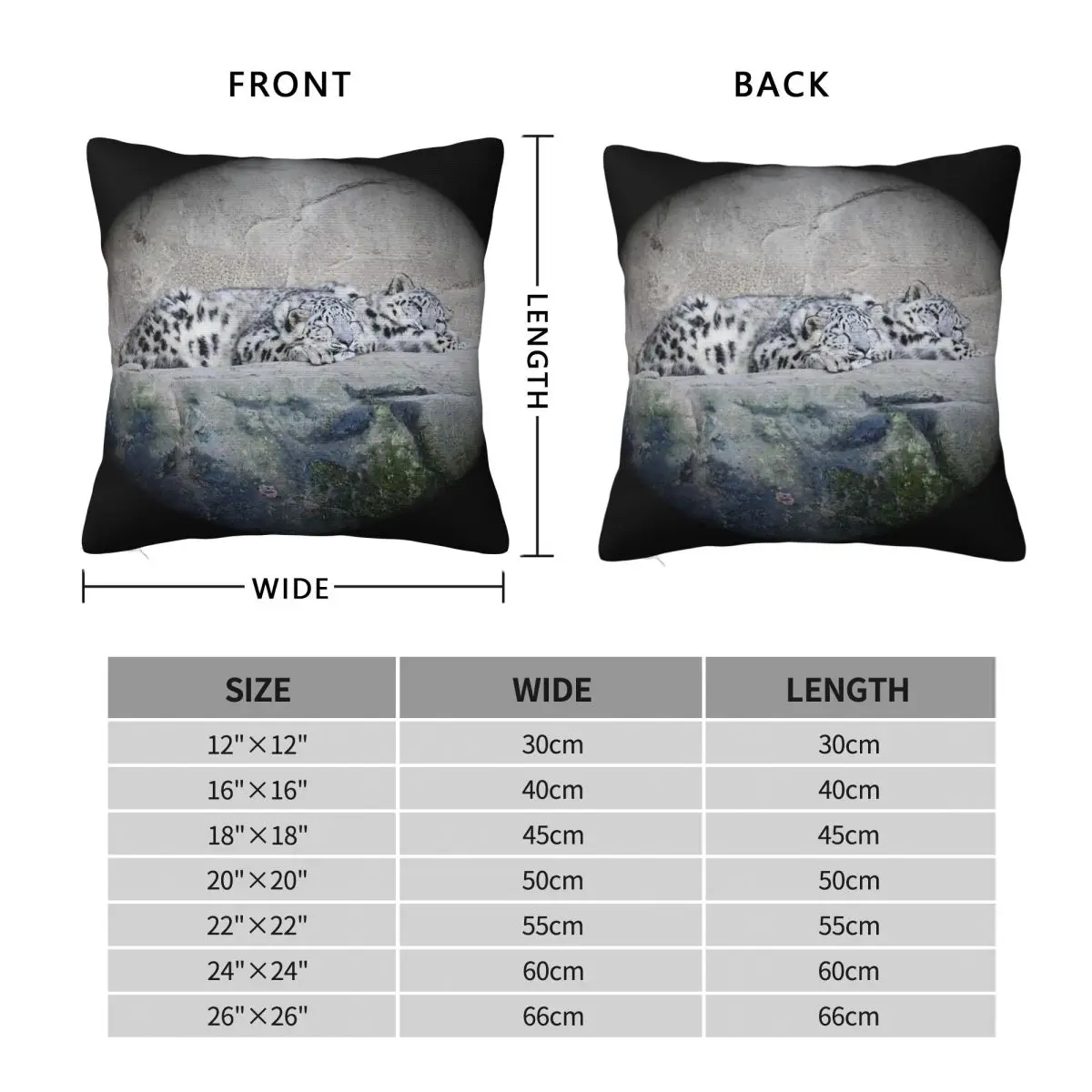 Snow Leopard Diamond Swiss Square Pillowcase Polyester Linen Velvet Pattern Zip Decorative Car Cushion Cover