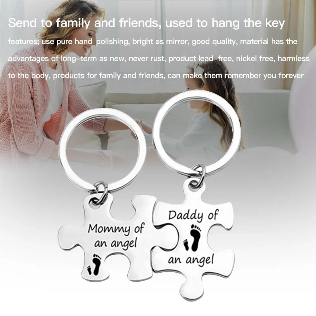 Parents Lovers Keyring Keys Holder Couples Stainless Steel Keychain Holiday Anniversary Gift, Box package