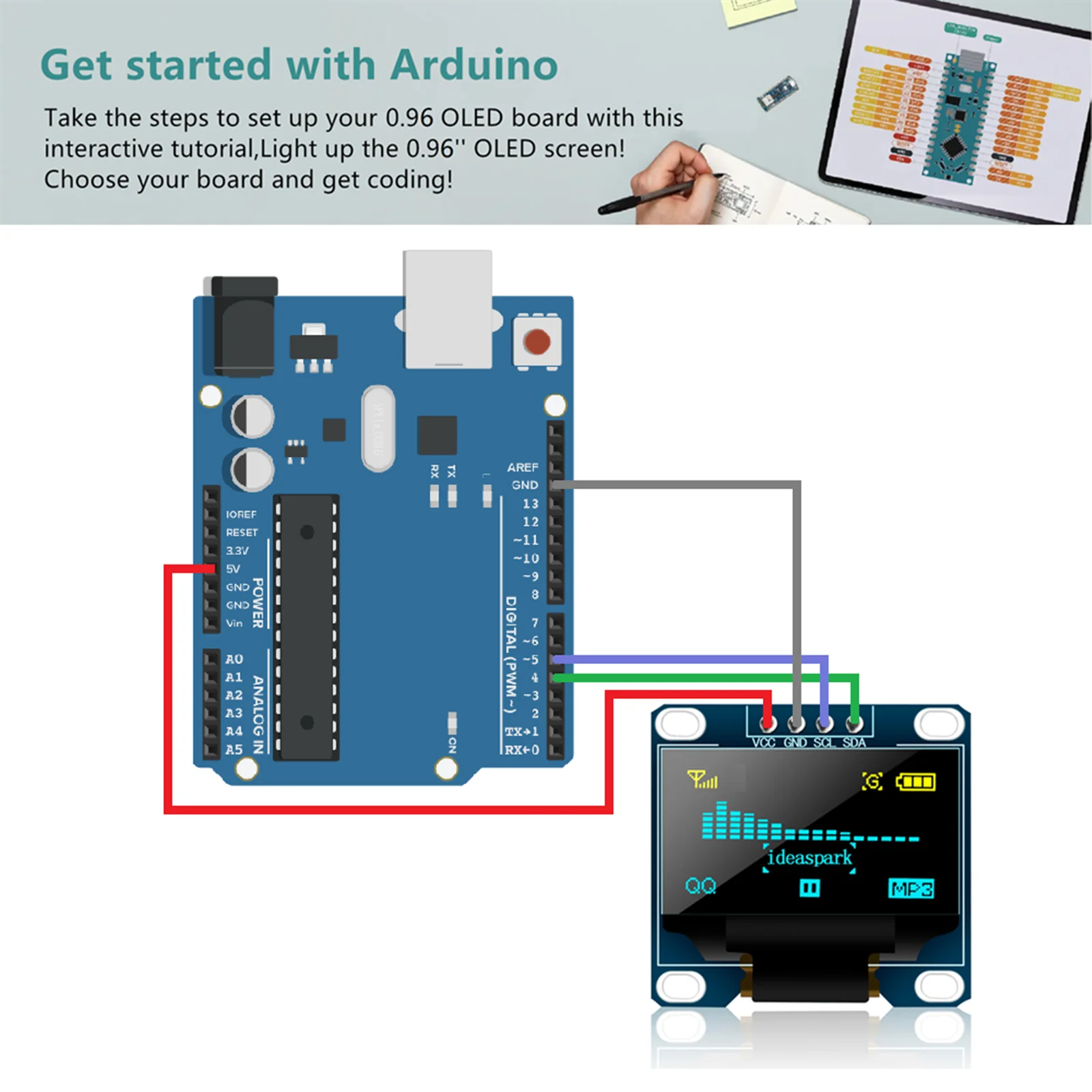 0.96 inch OLED Display Module with Protector Case 128x64 SSD1306 Screen Board Work with Arduino and Raspberry Pi(Solder PIN)