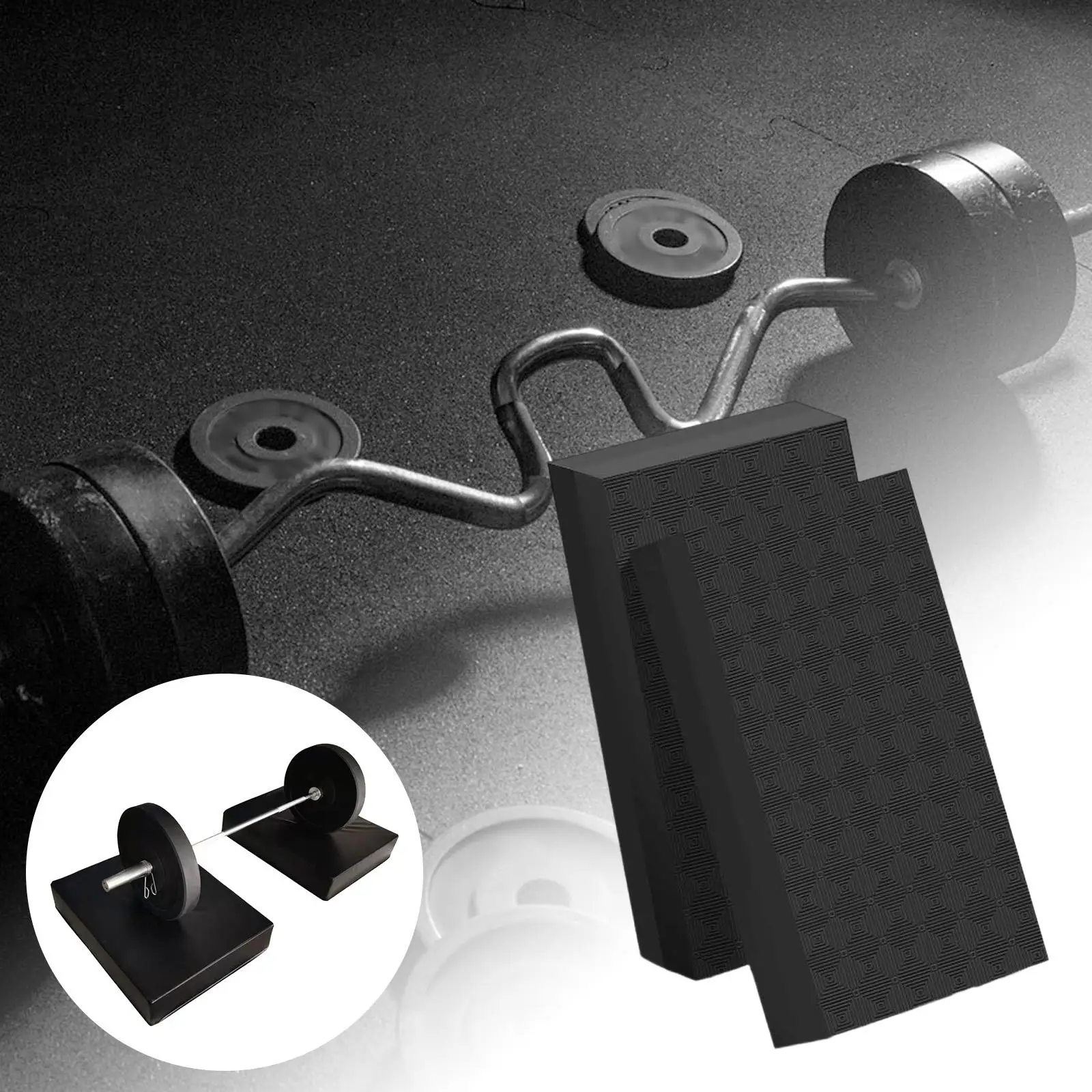 2Pcs Silence Weightlifting Crash Drop Pads Shockproof Noise Reducing Soundproof Nonslip Floor Protection for Fitness Training