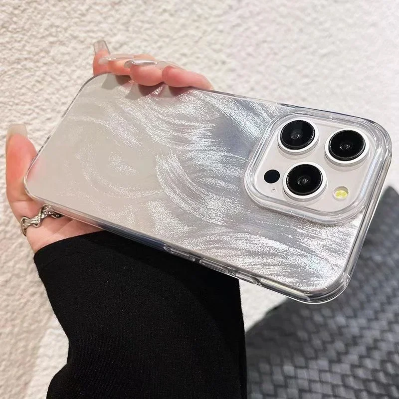 Luxury Laser Silver Phone Case For Xiaomi Poco X6 5G Cases M6 Pro 4G Case Poco X6 X3 X5 Pro Mi 11 Lite 5G NE Shockproof Cover