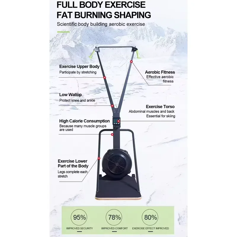 Commercial Rowing Machine with LED Display Professional Ski Fitness Equipment for Gym Home Workout Custom Logo Available
