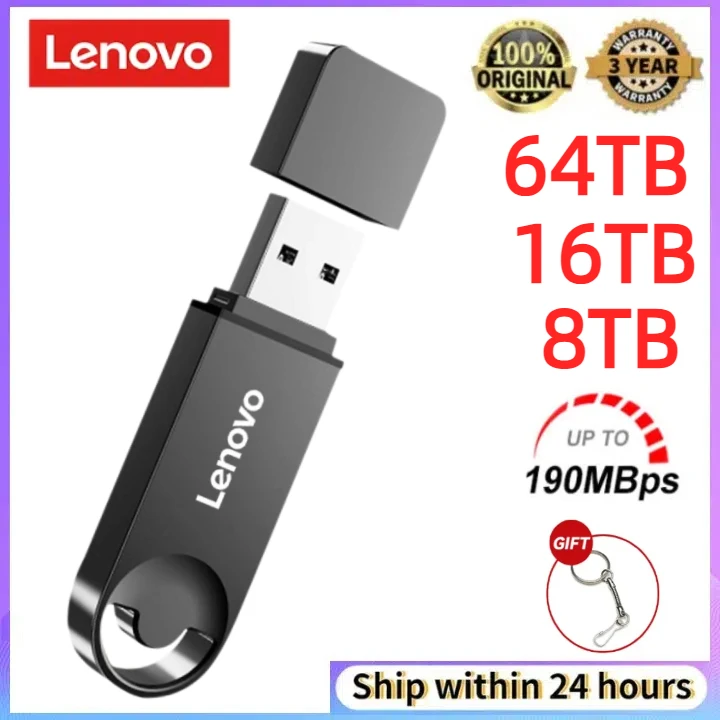 Lenovo 64TB USB 3.2 Flash Drive Pen Drive ad alta velocità 8TB 4TB USB Drive Memory Card Pendrive Flash Disk Memoria Stick impermeabile