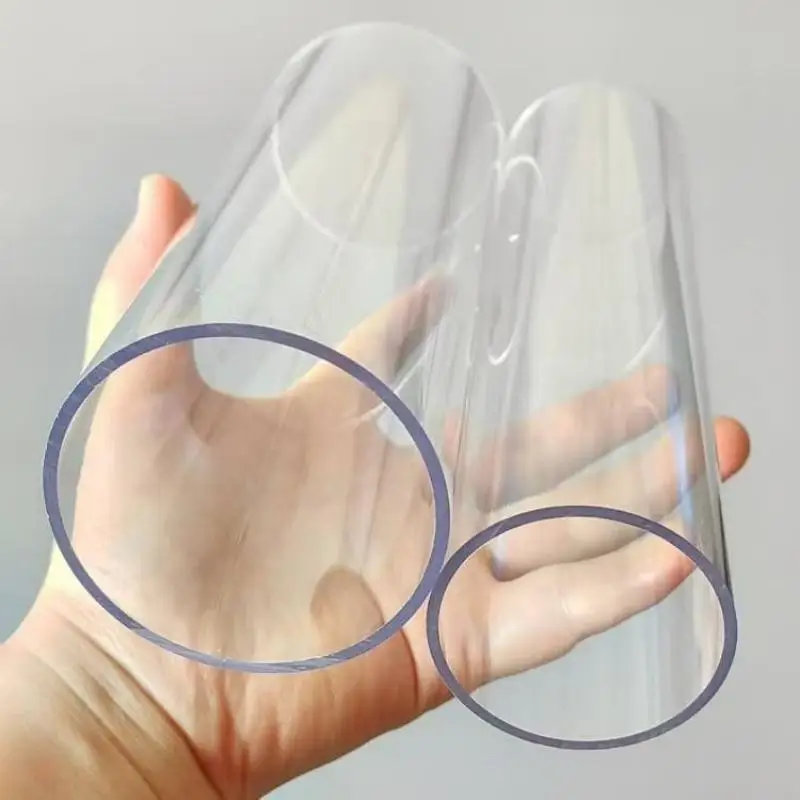 1 Buah Tabung PC Bulat Transparan Pipa Kaku Polikarbonat Ukuran Besar Perlengkapan Pipa Air Panjang 800Mm