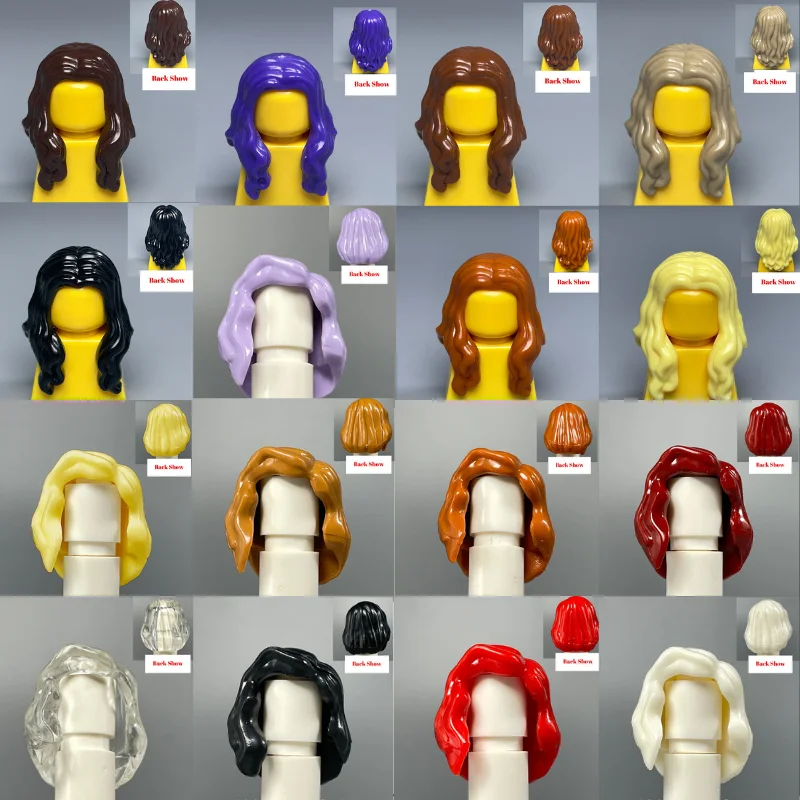 10pcs MOC Bricks 1014 1025 4cm Figure Female Women Hairs Assembled Particles Building Blocks Accessories Kids Toys Plastic Dolls