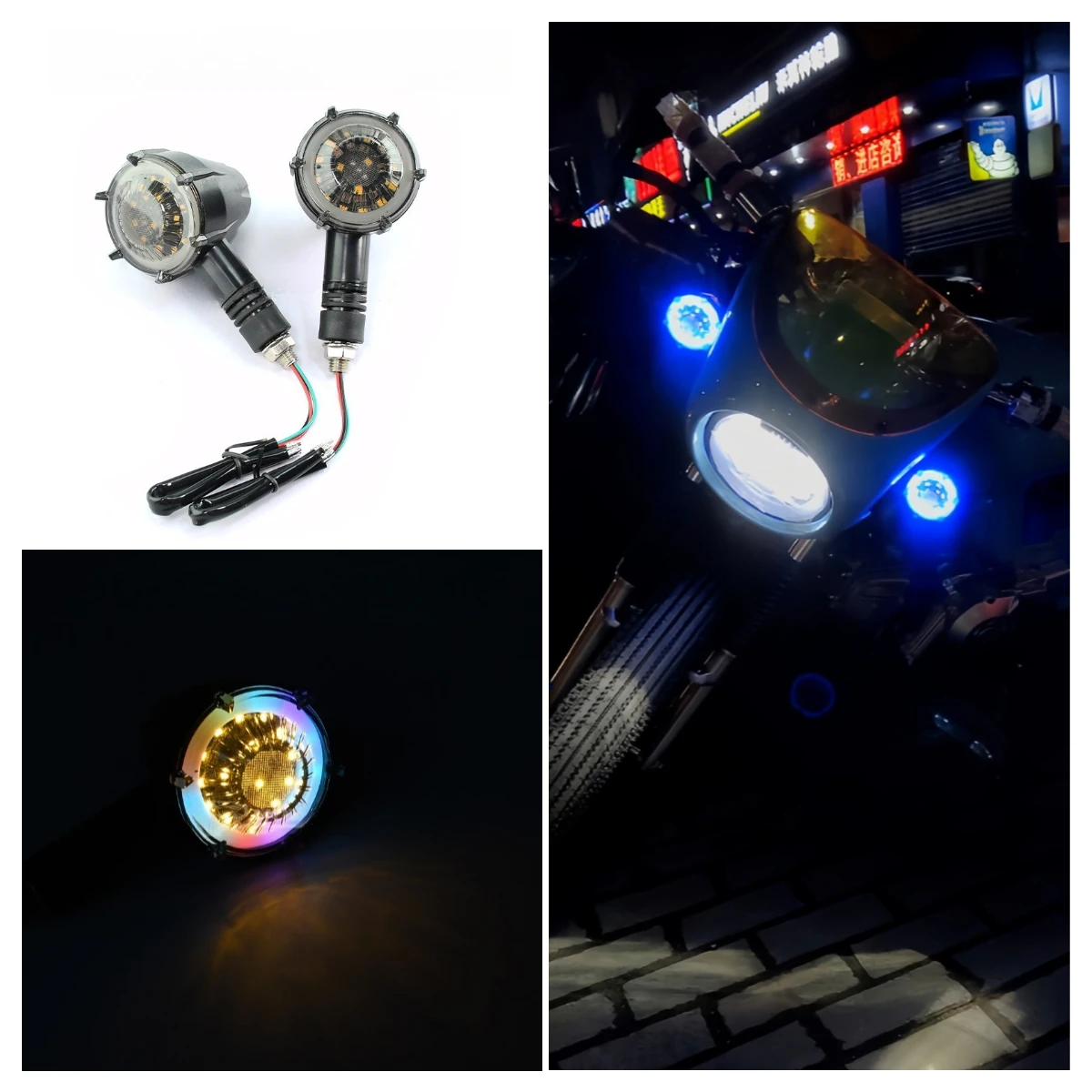 

Universal Motorcycle Dazzle Colour Direction Turn Signal Lamp Indicator Light LED