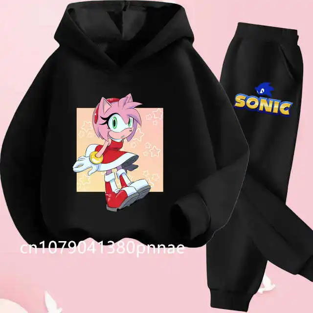 

Girls Clothing Sets Hot Sell Sports Wear Baby Boy Clothes Kid Sonics Hoodie Set Kids Youth Hoodie Children Sports Hoodie + Pants