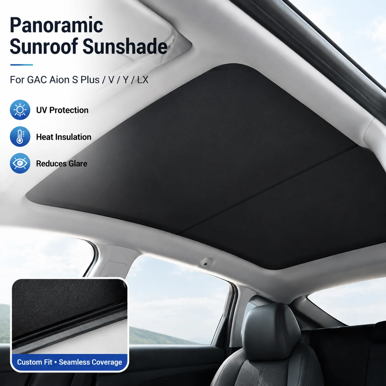 Panoramic Sunroof Sunshade Curtain UV Protection Heat Insulation For GAC Aion S Plus V Y LX Car Interior Accessory