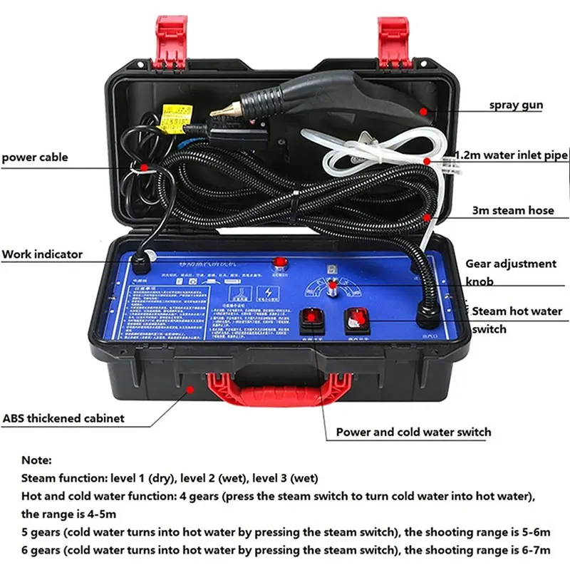 Cleaner High Temperature And Pressure Sterilization Jet Washer Machine for Kitchen Hood Air Conditioner Car Steam Cleaner