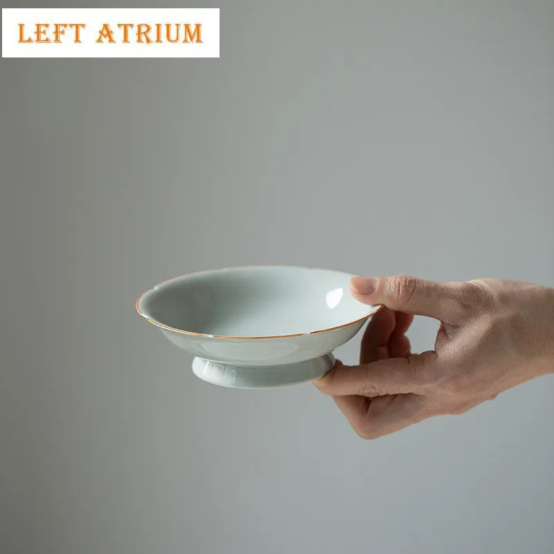 

Ancient Blue Petal High Footed Pot Bearing Holder Teacup Dessert Serving Trays Dry Bubble Table Tea Tray Coasters Tea Ceremony
