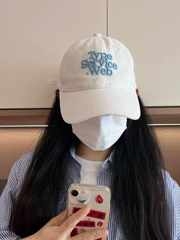 

Korean Sle Embroidered Letter Baseball Cap ex Spring Summer Autumn Casual Versatile Face Slimming Couple's Hat
