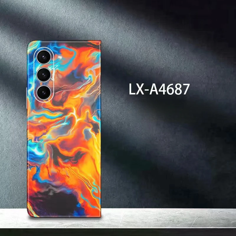 Colorful Anti-Scratch Stickers For Samsung Galaxy Z Fold 5 4 6 7 Fold5 Fold4 Protective Decal Skin Cover Back Film