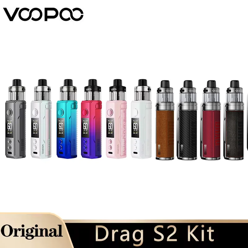 Original VooPoo Drag S2 Kit Vape 60W 2500mAh Battery 5ml PnP X Pod Cartridge PnP X Coil DTL Vaporizer E Cigarette