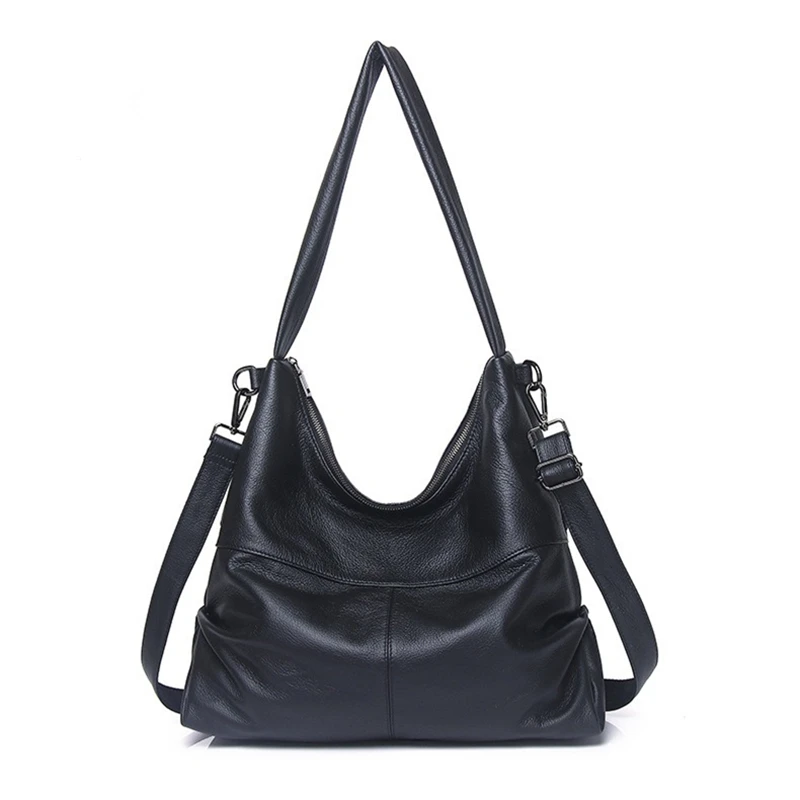 

Nesitu Высококачественная повседневная винтажная сумка A4 с черным кофейным верхом из натуральной кожи, женская сумка-бродяга, сумка через плечо, сумка-тоут M9938