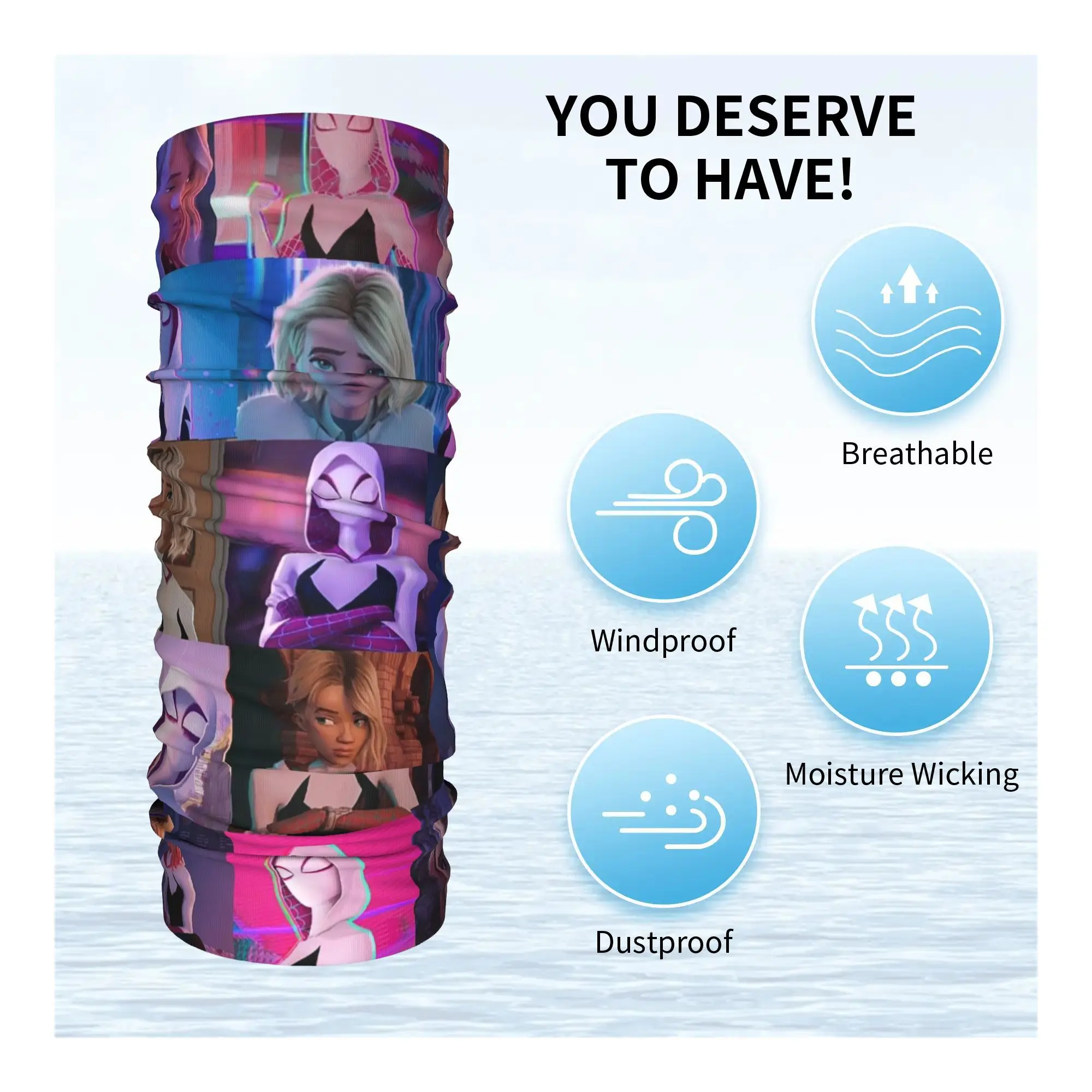 Ghost Spider Gwen ผ้าพันคอคอ Gaiter พิมพ์หน้ากากผ้าพันคอมัลติฟังก์ชั่ขี่จักรยานสําหรับผู้ชายผู้หญิงผู้ใหญ่ฤดูหนาว