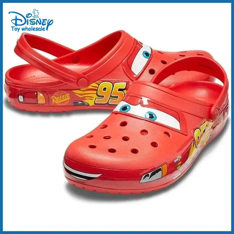 Disney Lightninged Mcqueens Pixar Cartoon Solid Waterproof Slippers Outdoor Sandals Casual Breathable Ankle-wrap Eva Shoes Gift