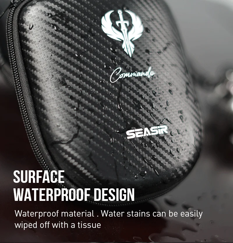SEASIR Commando Carbon Fiber Pattern Baitcasting Angelrollentasche Eva Wasserdichte Tasche Hülle – Detail 5