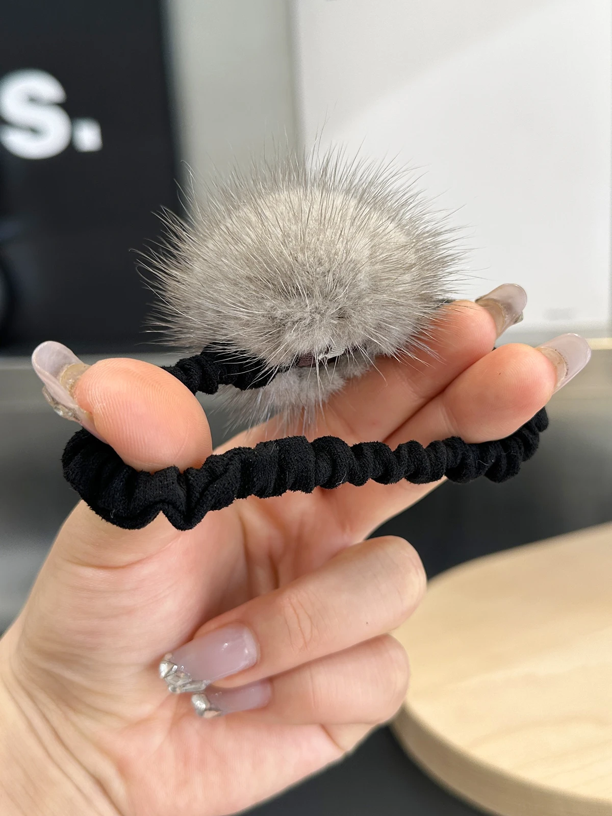 Hair Rope Real Mink Fur Ball Elastic Bands Woman Luxury Genuine Rubber Band Hair Ring Accessories Fur Fluffy Hair Ties Girls