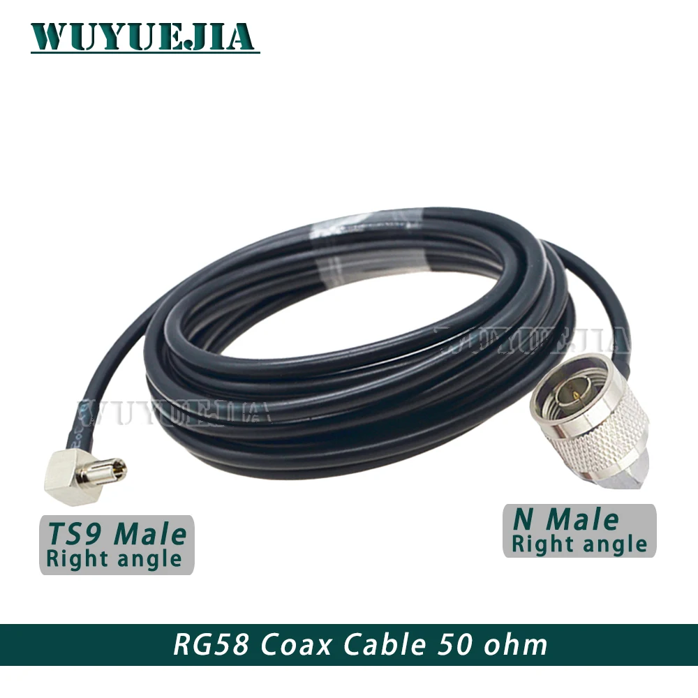 L16 N Type to TS9 Male Plug Right Angle Connector RG58 Waterproof N 50 ohm Jumper Cable WIFI Antenna Extension RF Coaxial Cable