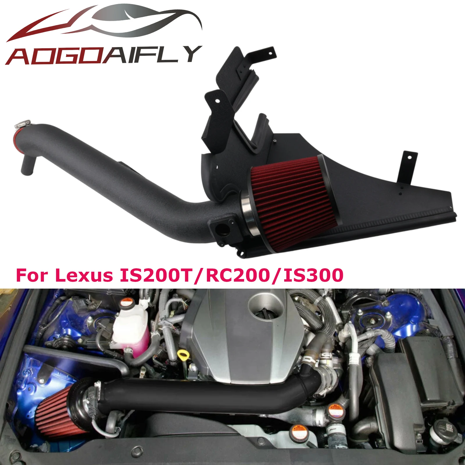3'' Cold Air Intake Kit For Lexus IS200T 2016-2017 RC200 2017-2018 IS300 2018-2020 2.0L w/ Heat Shield