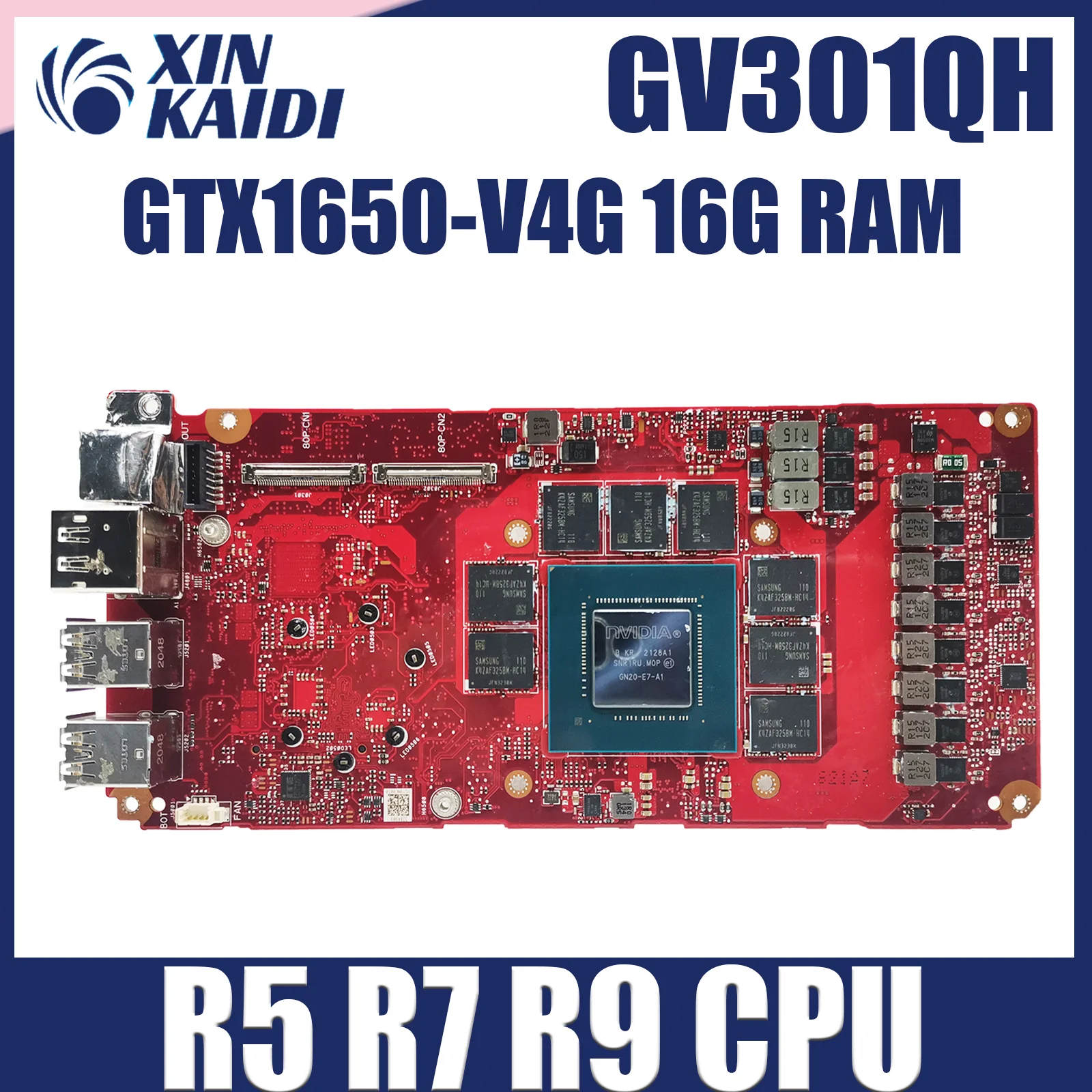 GV301QC Laptop Motherboard For ROG Flow X13 GV301QH GV301QE GV301Q Notebook Mainboard With R5 R7 R9 CPU GTX1650-V4G 16GB-RAM