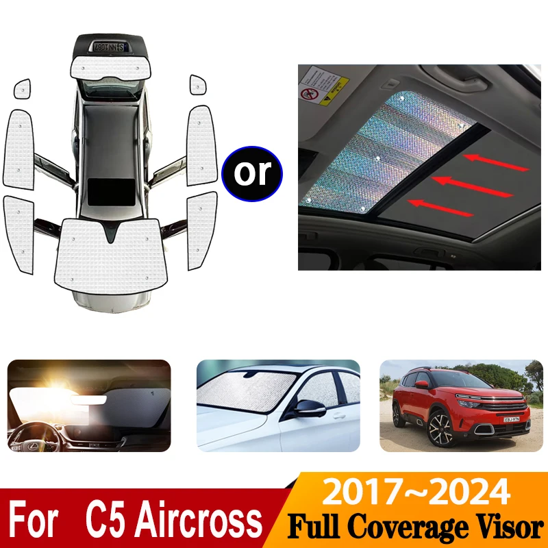 

For Citroen C5 Aircross Accessories 2017~2024 2022 Car Anti-UV Window Sun Visor Sunscreen Window Sunshade Covers Car Accessories