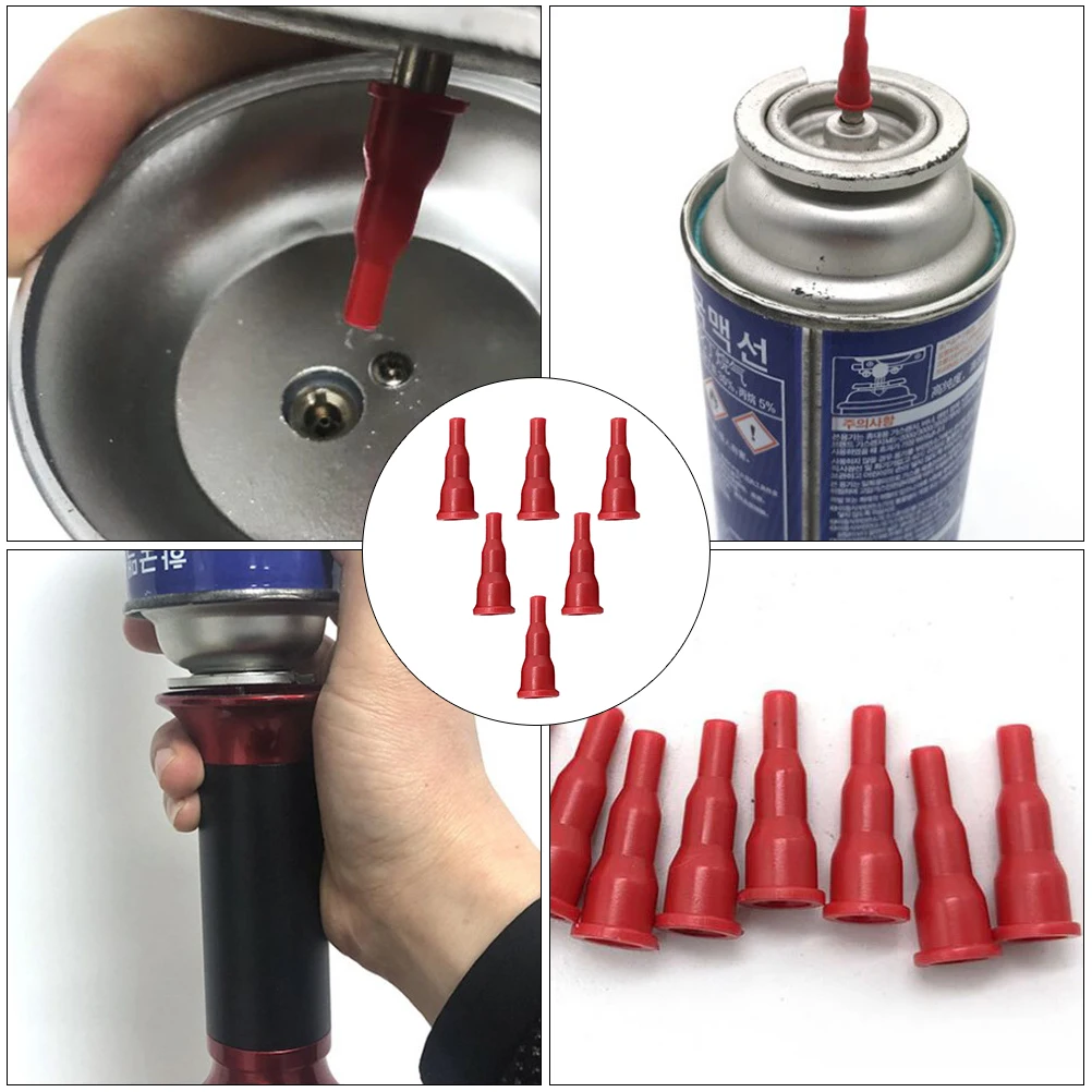 

6pcs Inflatable Tank Valve Connector Butane Cartridge Adapter Gas Converter Spout Plastic Gas Can Charging Valves